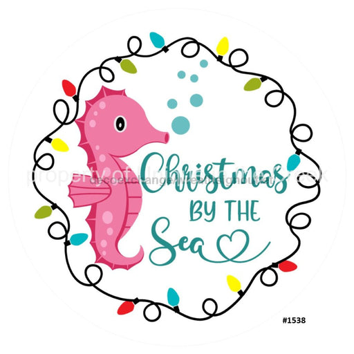 Vinyl Decal | Sea Horse | Christmas by the Sea | Christmas - Unique in the Creek LTD