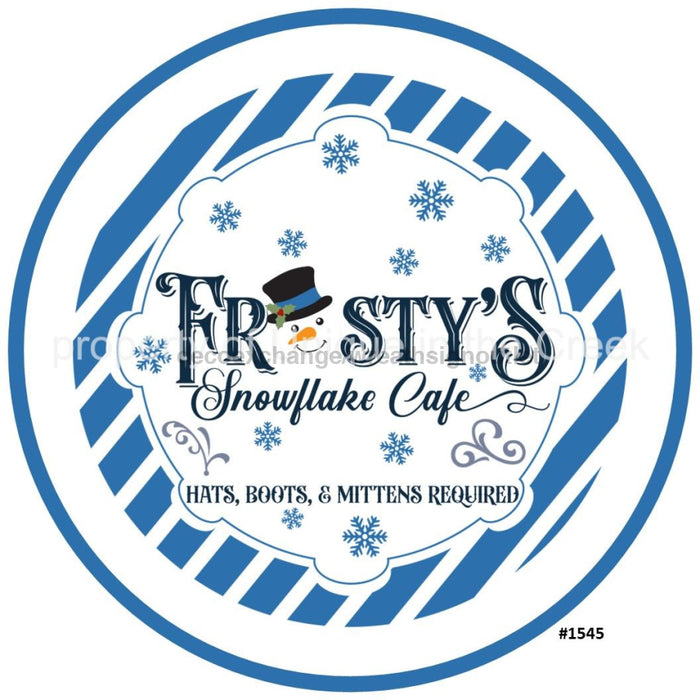 Vinyl Decal | Snowflake Cafe | Snowman | Winter - Unique in the Creek LTD