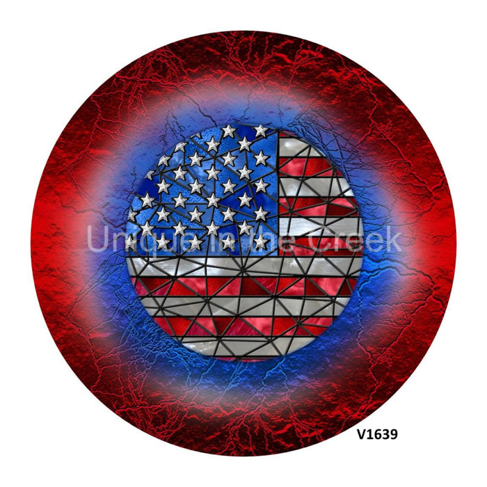 VINYL DECAL | STARS / STRIPES | RED/WHITE/BLUE | STAINED GLASS LOOK | PATRIOTIC USA - Unique in the Creek LTD