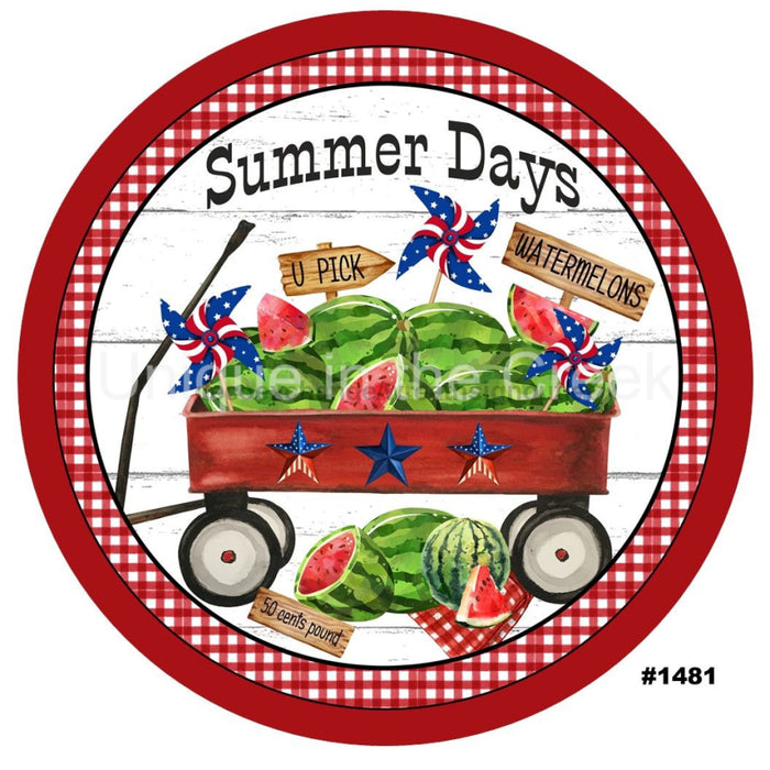 VINYL DECAL | SUMMER DAYS | WATERMELON | FARMHOUSE | SUMMER | RED WAGON - Unique in the Creek LTD