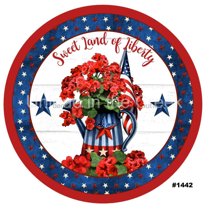 VINYL DECAL | SWEET LAND OF LIBERTY | RED/WHITE/BLUE | SUNFLOWER | PATRIOTIC | USA | SUMMER - Unique in the Creek LTD