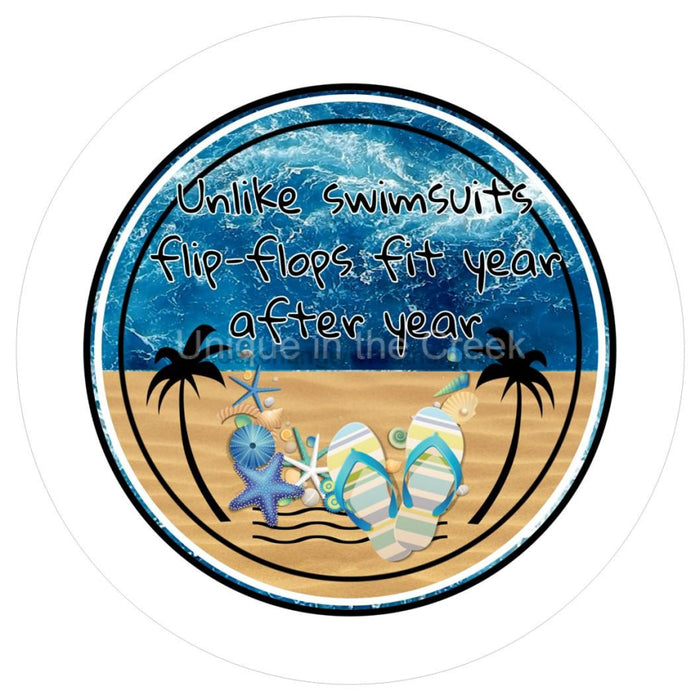 VINYL DECAL | SWIMSUITS | FLIP FLOPS | BEACH | WELCOME | SUMMER - Unique in the Creek LTD
