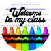 Vinyl Decal, Teacher Sign, Welcome To Class, 10" Round Metal Sign VINYL-DECOE-244, Sign For Wreath, DecoExchange - DecoExchange