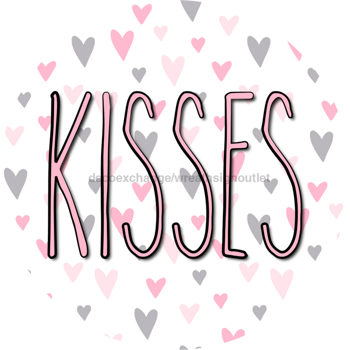 Vinyl Decal, Valentine Sign, 10" Round Metal Sign VINYL-DECOE-418, Sign For Wreath, DecoExchange - DecoExchange