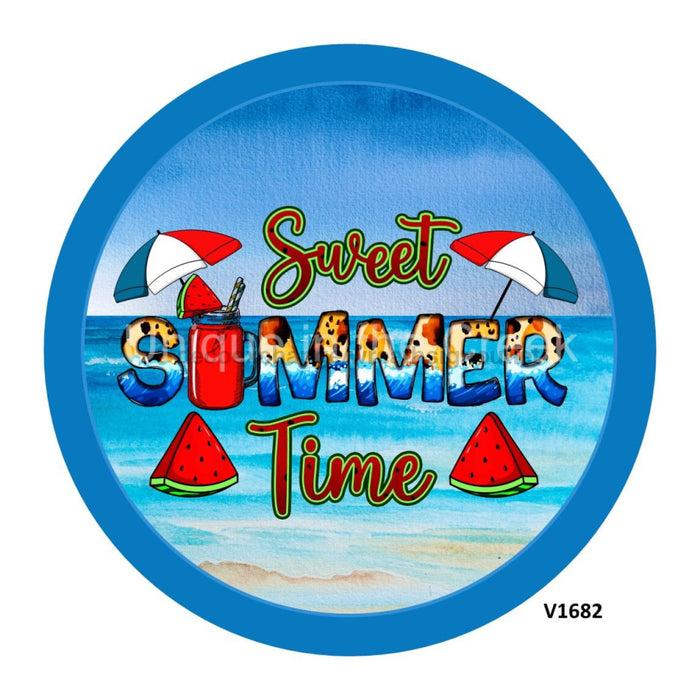 VINYL DECAL | WATERMELON / BEACH UMBRELLAS | RED/WHITE/BLUE | SUMMER | PATRIOTIC USA - Unique in the Creek LTD