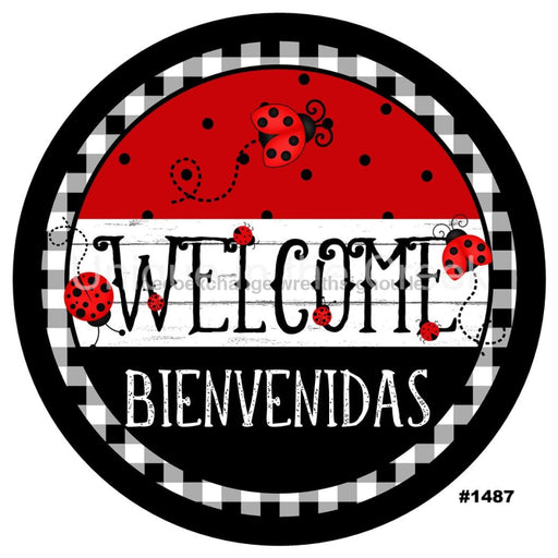 VINYL DECAL | WELCOME BIENVENIDAS | LADYBUG | SPANISH | SUMMER | SPRING - Unique in the Creek LTD