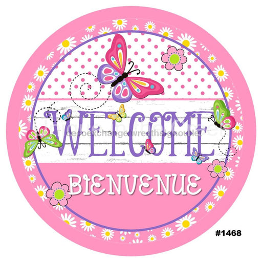 VINYL DECAL | WELCOME BIENVENUE | BUTTERFLY | FRENCH | SUMMER | SPRING - Unique in the Creek LTD