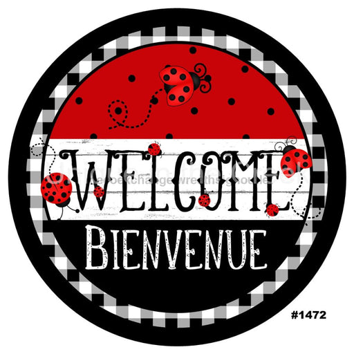 VINYL DECAL | WELCOME BIENVENUE | LADYBUG | FRENCH | SUMMER | SPRING - Unique in the Creek LTD