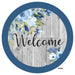VINYL DECAL | WELCOME | BLUE ROSES | WOOD / GREENRY | EVERYDAY - Unique in the Creek LTD