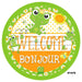 VINYL DECAL | WELCOME BONJOUR | FROG | FRENCH | SUMMER | SPRING | ANIMALS - Unique in the Creek LTD