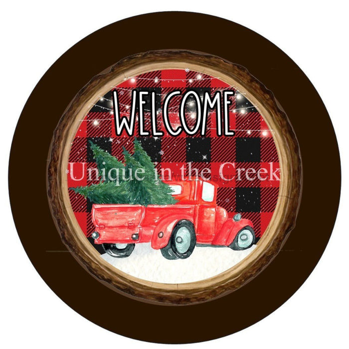 Vinyl Decal | Welcome | Christmas Truck | Winter | Christmas - Unique in the Creek LTD