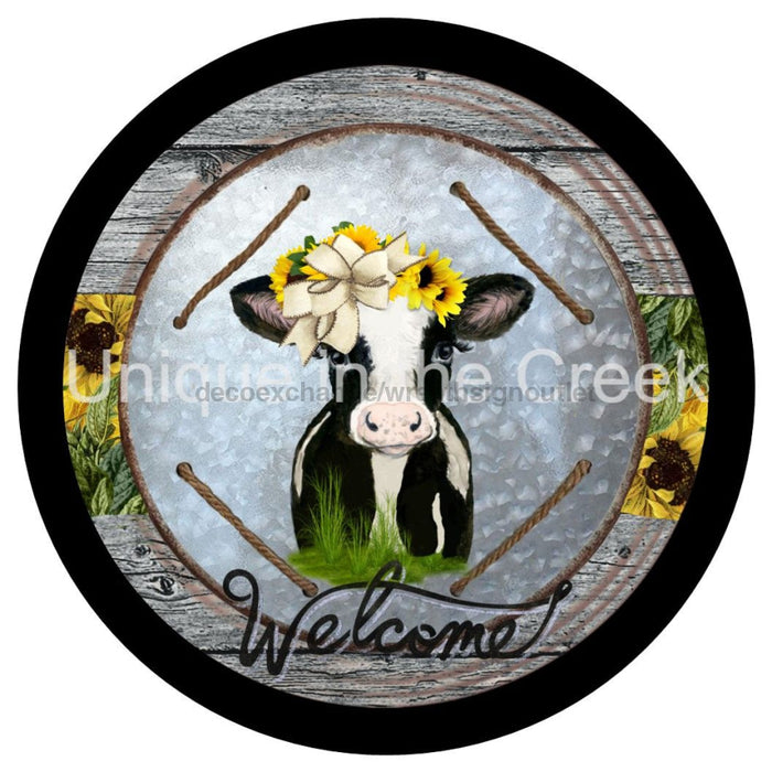 VINYL DECAL | WELCOME | FARMHOUSE | COW | SUNFLOWERS | EVERYDAY - Unique in the Creek LTD