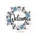 VINYL DECAL | WELCOME | FLORAL RING | COTTON | EVERYDAY - Unique in the Creek LTD