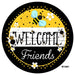 VINYL DECAL | WELCOME FRIENDS | BEES | DAISY | SUMMER - Unique in the Creek LTD