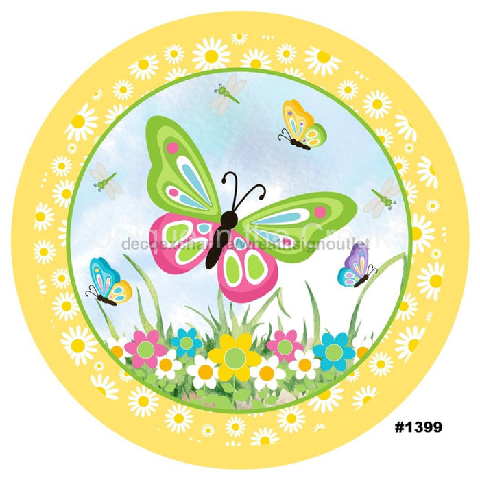 VINYL DECAL | WELCOME FRIENDS | BUTTERFLY | YELLOW | FLOWERS | SPRING | DAISY - Unique in the Creek LTD
