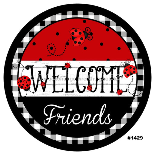 VINYL DECAL | WELCOME FRIENDS | LADYBUG | LADY BUGS | SUMMER - Unique in the Creek LTD
