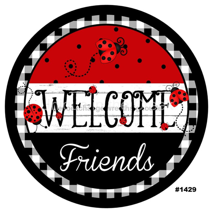 VINYL DECAL | WELCOME FRIENDS | LADYBUG | LADY BUGS | SUMMER - Unique in the Creek LTD