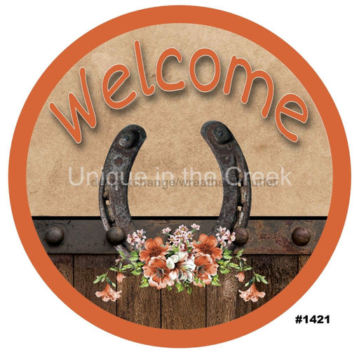VINYL DECAL | WELCOME | HORSE | HORSESHOE | FARM | ANIMALS - Unique in the Creek LTD