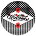 VINYL DECAL | WELCOME | LADYBUG | GINGHAM | CHECK | BLACK & WHITE POLKA DOT | SPRING - Unique in the Creek LTD