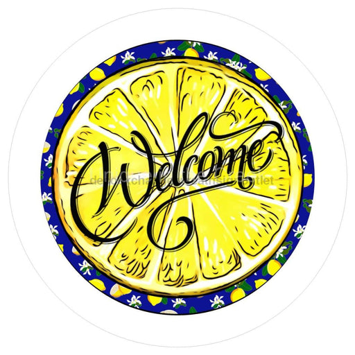 VINYL DECAL | WELCOME | LEMON | SUMMER | SPRING | EVERYDAY | BLUE LEMON - Unique in the Creek LTD