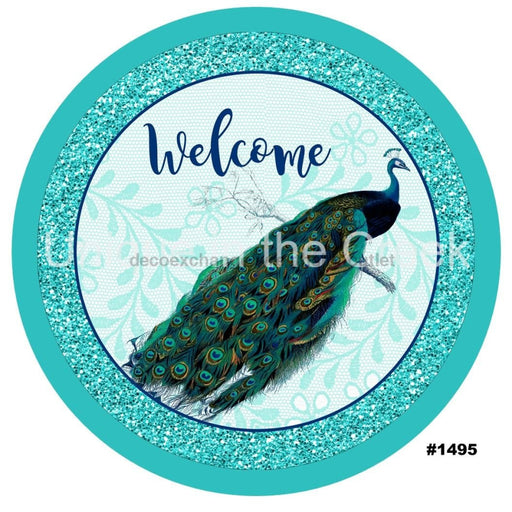 VINYL DECAL | WELCOME | PEACOCK | SPRING | SUMMER - Unique in the Creek LTD