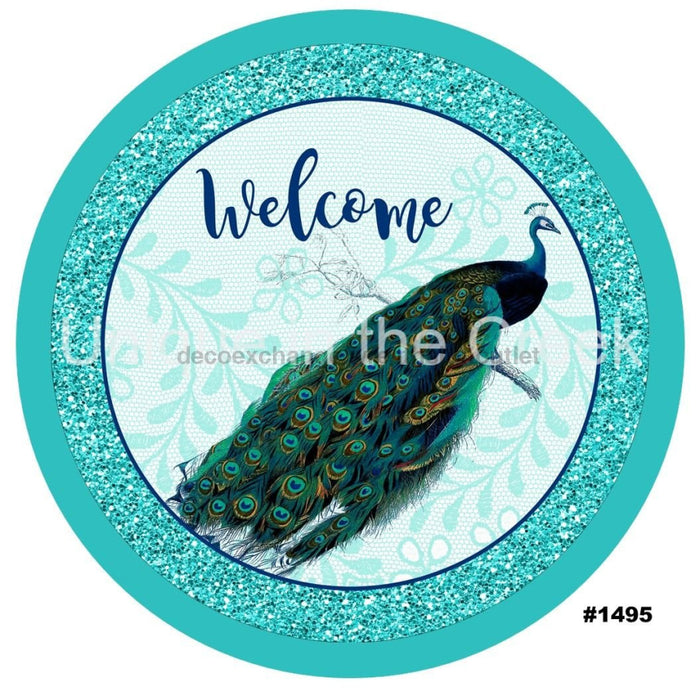 VINYL DECAL | WELCOME | PEACOCK | SPRING | SUMMER - Unique in the Creek LTD