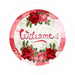 VINYL DECAL | WELCOME | RED & PINK ROSES | FLORAL | EVERYDAY - Unique in the Creek LTD