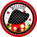 Vinyl Decal, Welcome Sign, 10" Round Metal Sign VINYL-DECOE-261, Sign For Wreath, DecoExchange - DecoExchange