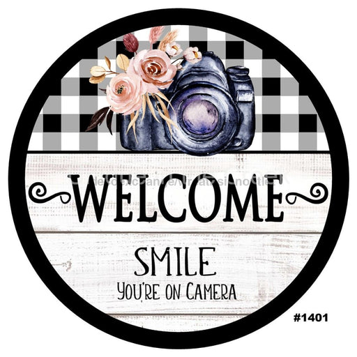 VINYL DECAL | WELCOME | SMILE YOU'RE ON CAMERA | ROSE | FLOWER | EVERYDAY - Unique in the Creek LTD
