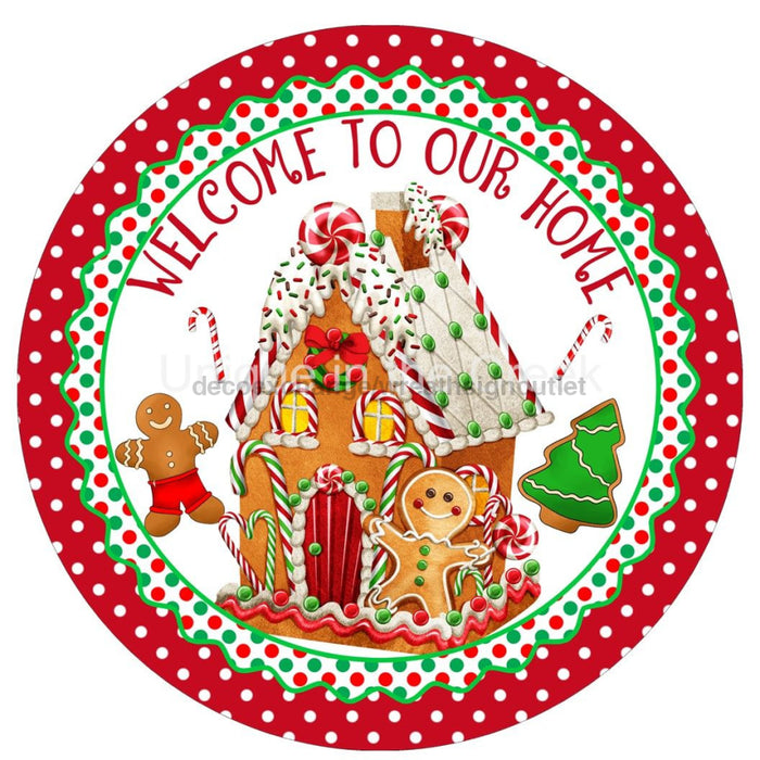 VINYL DECAL | WELCOME TO OUR HOME | GINGERBREAD HOUSE | CHRISTMAS - Unique in the Creek LTD