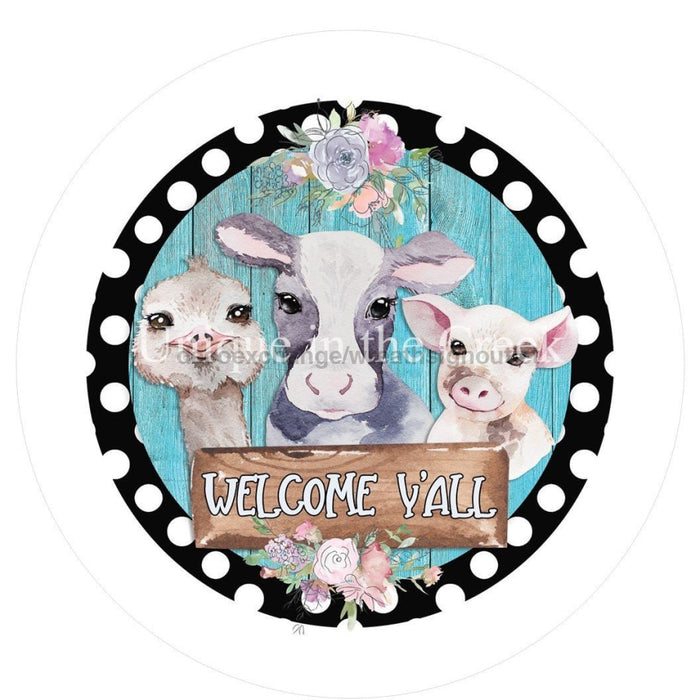 VINYL DECAL | WELCOME Y'ALL | FARM ANIMALS | EVERYDAY - Unique in the Creek LTD
