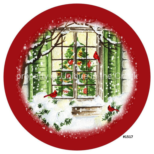 Vinyl Decal | Winter Scene | Cardinals | Christmas Tree | Christmas - Unique in the Creek LTD