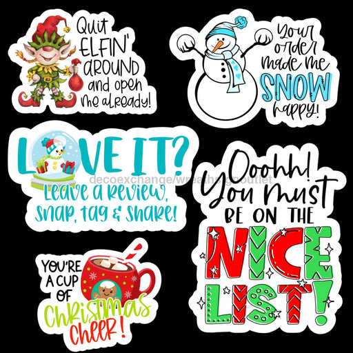 Vinyl Shipping Stickers Christmas Bundle 3 Sign