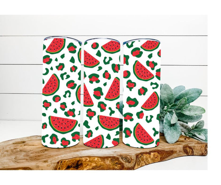 Watermelon Tumbler, Watermelon Leopard 20 oz Skinny Tumbler DECOETUMBLER-280 - DecoExchange®
