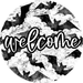 Welcome Bats Door Hanger 4 Holes Door Hanger DCO-W-00074-DH 22 in Round Wood 22’’ Door Hanger