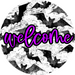 Welcome Bats Door Hanger 4 Holes Door Hanger DCO-W-00078-DH 22 in Round Wood 22’’ Door Hanger