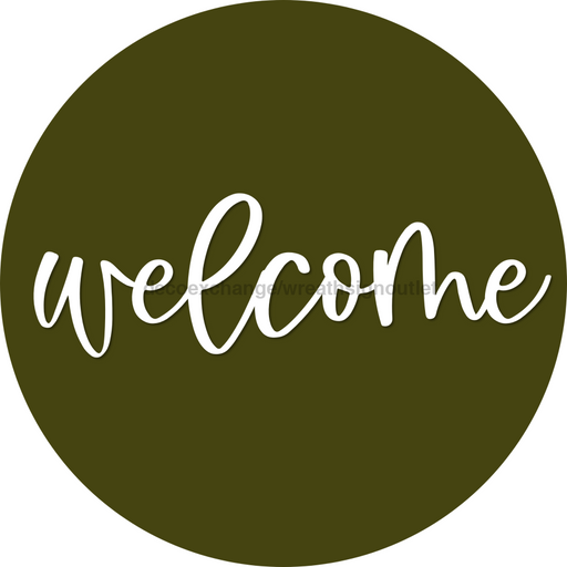 Welcome Door Hanger 4 Holes Door Hanger DCO-W-00046-DH 22 in Round Wood 22’’ Door Hanger