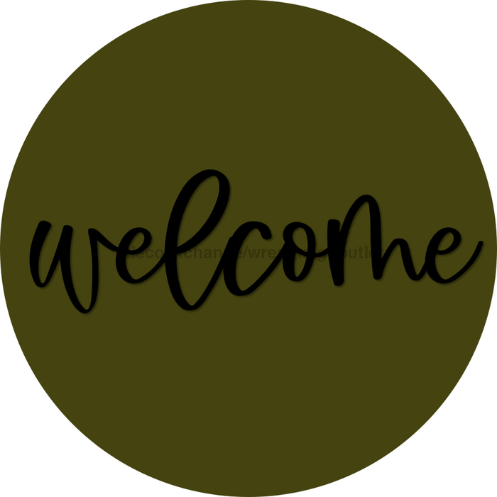Welcome Door Hanger 4 Holes Door Hanger DCO-W-00047-DH 22 in Round Wood 22’’ Door Hanger