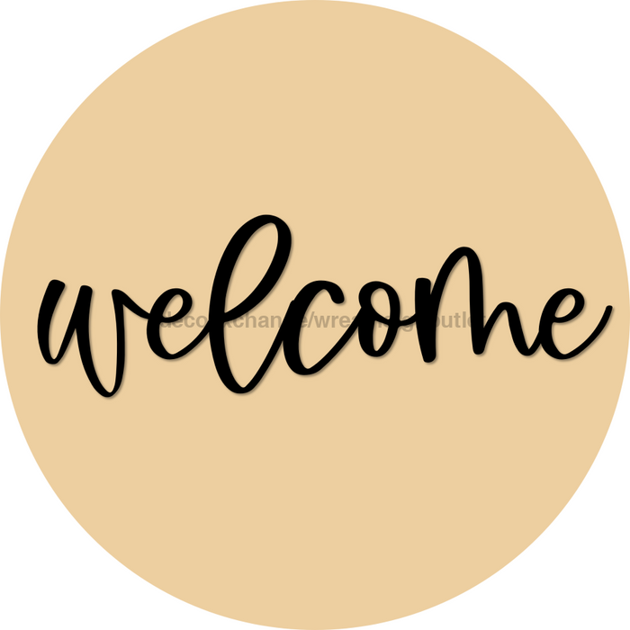 Welcome Door Hanger 4 Holes Door Hanger DCO-W-00052-DH 22 in Round Wood 22’’ Door Hanger