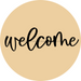 Welcome Door Hanger 4 Holes Door Hanger DCO-W-00052-DH 22 in Round Wood 22’’ Door Hanger