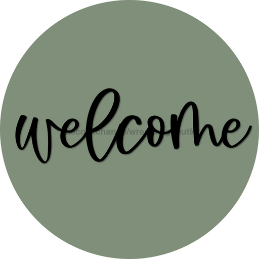 Welcome Door Hanger 4 Holes Door Hanger DCO-W-00054-DH 22 in Round Wood 22’’ Door Hanger