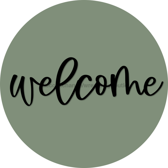 Welcome Door Hanger 4 Holes Door Hanger DCO-W-00054-DH 22 in Round Wood 22’’ Door Hanger