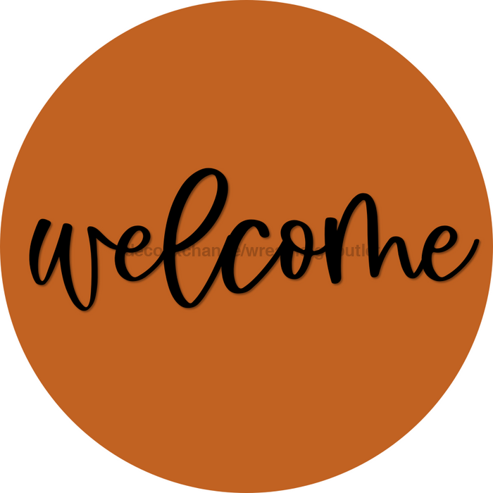 Welcome Door Hanger 4 Holes Door Hanger DCO-W-00061-DH 22 in Round Wood 22’’ Door Hanger