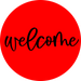 Welcome Door Hanger 4 Holes Door Hanger DCO-W-00062-DH 22 in Round Wood 22’’ Door Hanger
