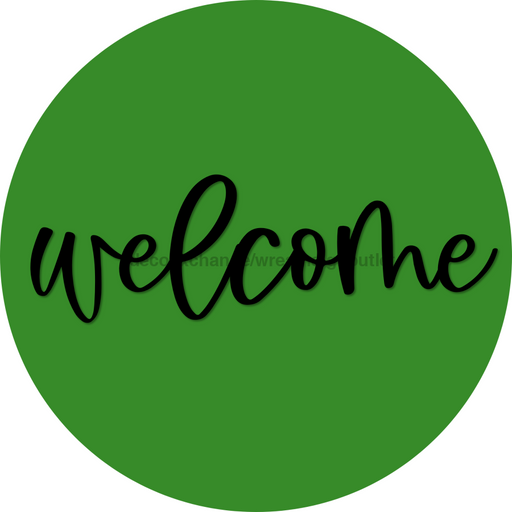 Welcome Door Hanger 4 Holes Door Hanger DCO-W-00069-DH 22 in Round Wood 22’’ Door Hanger