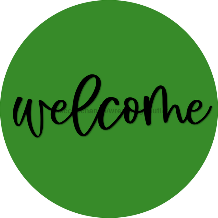 Welcome Door Hanger 4 Holes Door Hanger DCO-W-00069-DH 22 in Round Wood 22’’ Door Hanger