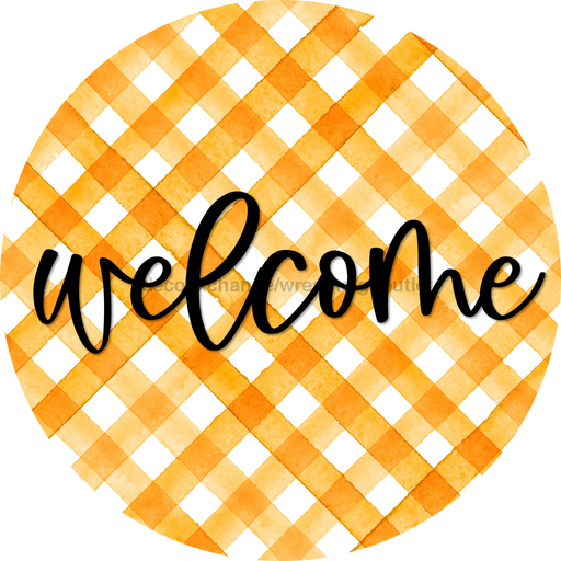 Welcome Door Hanger 4 Holes Door Hanger DCO-W-00072-DH 22 in Round Wood 22’’ Door Hanger