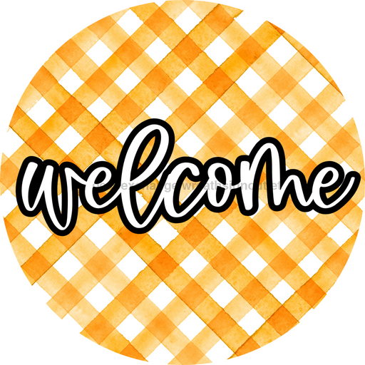 Welcome Door Hanger 4 Holes Door Hanger DCO-W-00073-DH 22 in Round Wood 22’’ Door Hanger