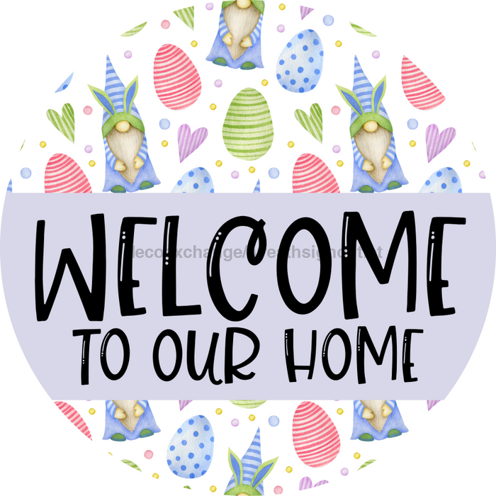 Welcome Door Hanger Easter Dco-01119-Dh 18 Round