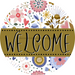 Welcome Door Hanger Sign Spring Floral Decoe-4112-Dh 18 Wood Round